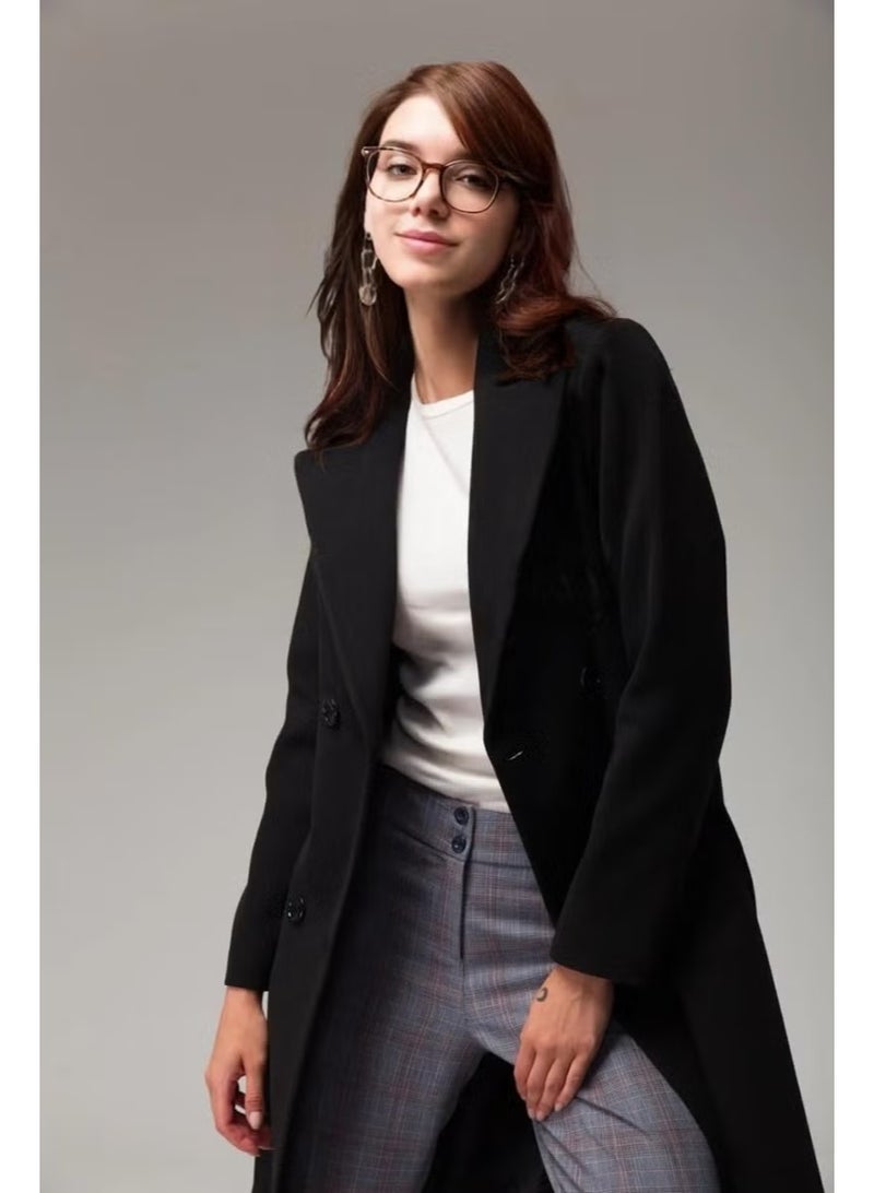 Barbora Full Length Waist Belted Cashmere Coat - Image 2
